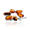925 Sterling Silver & Genuine Cognac Baltic Amber Exclusive Unique Link Bracelet - BT0207