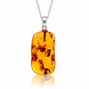 925 Sterling Silver & Genuine Cognac Baltic Amber Exlusive Unique Pendant - C-PD-148