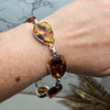 Load image into Gallery viewer, 925 Sterling Silver &amp; Genuine Cognac Baltic Amber Exclusive Link Bracelet with extender - BT179