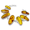 Load image into Gallery viewer, 925 Sterling Silver &amp; Genuine Cognac Baltic Amber Exclusive Link Bracelet with extender - BT176