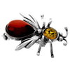Load image into Gallery viewer, 925 Sterling Silver &amp; Genuine Baltic Amber Fly Brooch - G801
