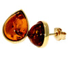 Load image into Gallery viewer, Genuine Baltic Amber and 9ct Gold Studs Classic Teardrop Earrings - GE006