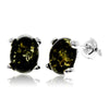 925 Sterling Silver & Baltic Amber Classic Oval Stud Earrings - GL028