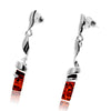 Load image into Gallery viewer, 925 Sterling silver &amp; Genuine Baltic Amber Modern Drop Earrings - GL1024