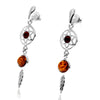 Load image into Gallery viewer, 925 Sterling Silver &amp; Genuine Baltic Amber Dreamcatcher Drop Earrings - GL1029
