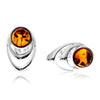 925 Sterling Silver & Baltic Amber Modern Studs Earrings - GL1033