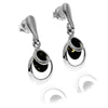 925 Sterling Silver & Genuine Baltic Amber Modern Drop Earrings - GL1041