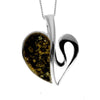 925 Sterling Silver & Baltic Amber Modern Heart Pendant - GL2015