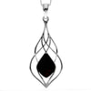 925 Steling Silver & Genuine Baltic Amber Modern Celtic Pendant - GL2030