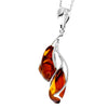 Load image into Gallery viewer, 925 Sterling Silver &amp; Genuine Baltic Amber Large Modern 2 Stones Pendant - GL218