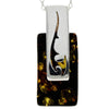 925 Sterling Silver & Genuine Baltic Amber Rectangular Modern Pendant - GL294