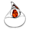 925 Sterling Silver & Genuine Baltic Amber Modern Designer Ring - GL417