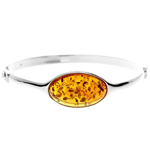 Beautiful Designer Silver Bangle with Baltic Amber - GL510