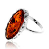 Load image into Gallery viewer, 925 Sterling Silver &amp; Genuine Baltic Amber Celtic Classic Ring - GL757
