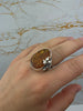 Load image into Gallery viewer, 925 Sterling Silver &amp; Genuine Cognac Baltic Amber Unique Exclusive Adjustable Ring - RG0760