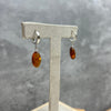 925 Sterling Silver & Baltic Amber Elegant Drop Dangling Earrings - AE1