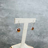925 Sterling Silver & Genuine Baltic Amber Modern Drop Earrings - AE10