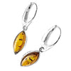 Load image into Gallery viewer, 925 Sterling Silver &amp; Genuine Baltic Amber Classic Drop Earrings - AE07