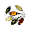 925 Sterling Silver & Baltic Amber Modern Ring - M723