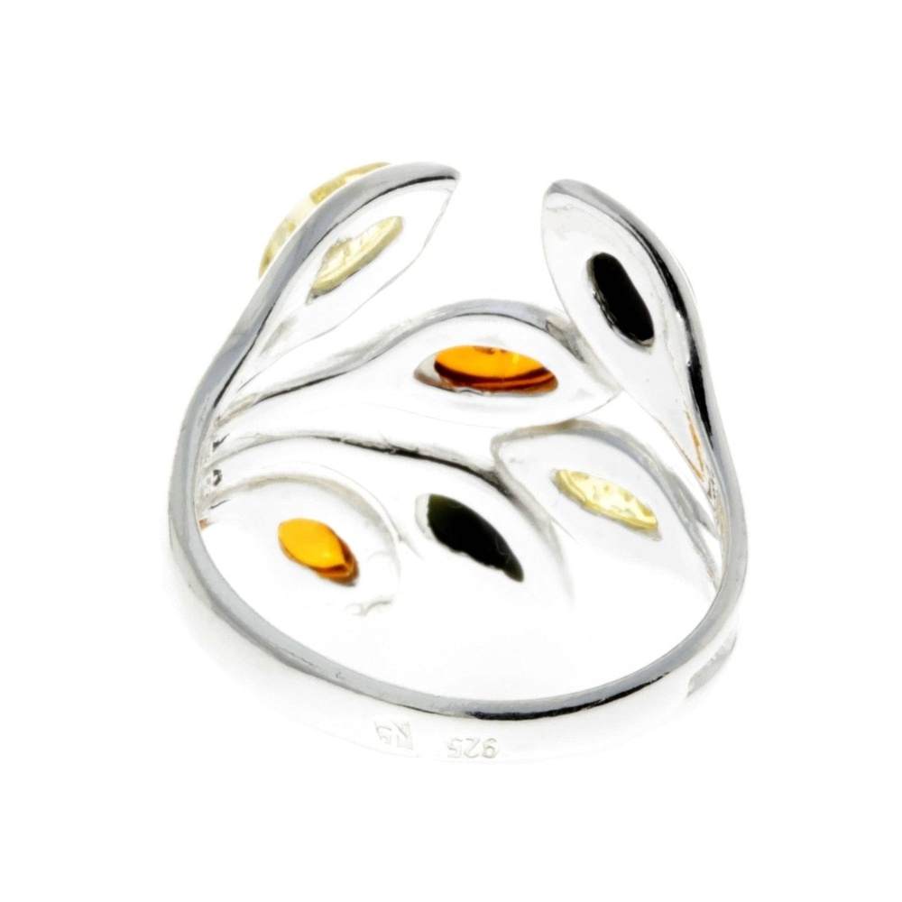 925 Sterling Silver & Baltic Amber Modern Ring - M723