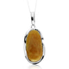 925 Sterling Silver & Genuine Lemon Baltic Amber Unique Exclusive Pendant without a chain - PD2445