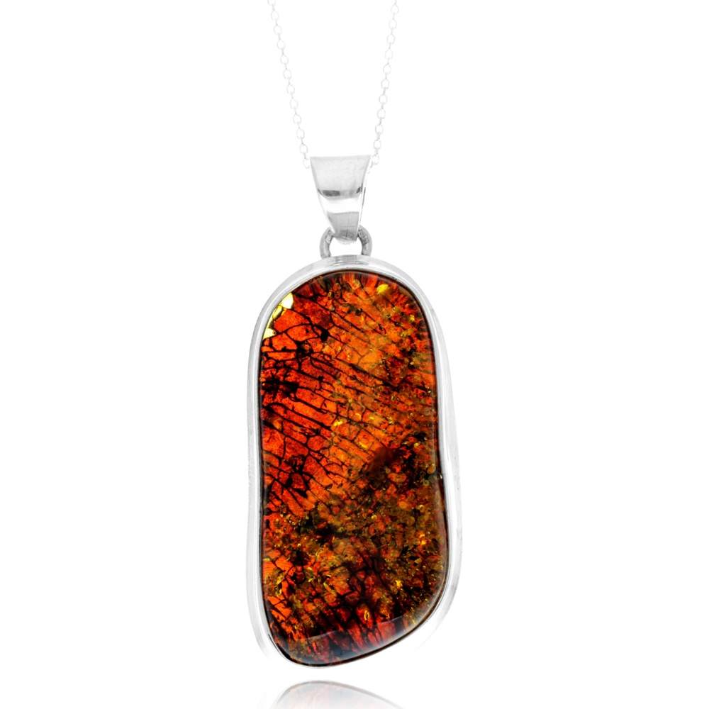 925 Sterling Silver & Genuine Green Baltic Amber Unique Exclusive Pendant without a chain - PD2455