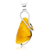 925 Sterling Silver & Genuine Lemon Baltic Amber Unique Exclusive Pendant without a chain - PD2497