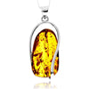 925 Sterling Silver & Genuine Cognac Baltic Amber Unique Exclusive Pendant without a chain - PD2520