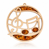 Amber Vitrage Hanging Ornament - Genuine Baltic Amber Decoration (11 cm) - V016