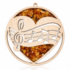 Amber Vitrage Hanging Ornament - Genuine Baltic Amber Decoration (11 cm) - V018