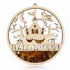 Amber Vitrage Hanging Ornament - Genuine Baltic Amber Decoration (11 cm) - V027