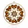 Amber Vitrage Hanging Ornament - Genuine Baltic Amber Decoration (11 cm) - V030