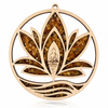 Amber Vitrage Hanging Ornament - Genuine Baltic Amber Decoration (11 cm) - V035