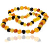 Genuine Baltic Amber Unpolished Raw Baroque 8-10 mm Beaded Necklace in various colours & sizes. All beads knotted in between.