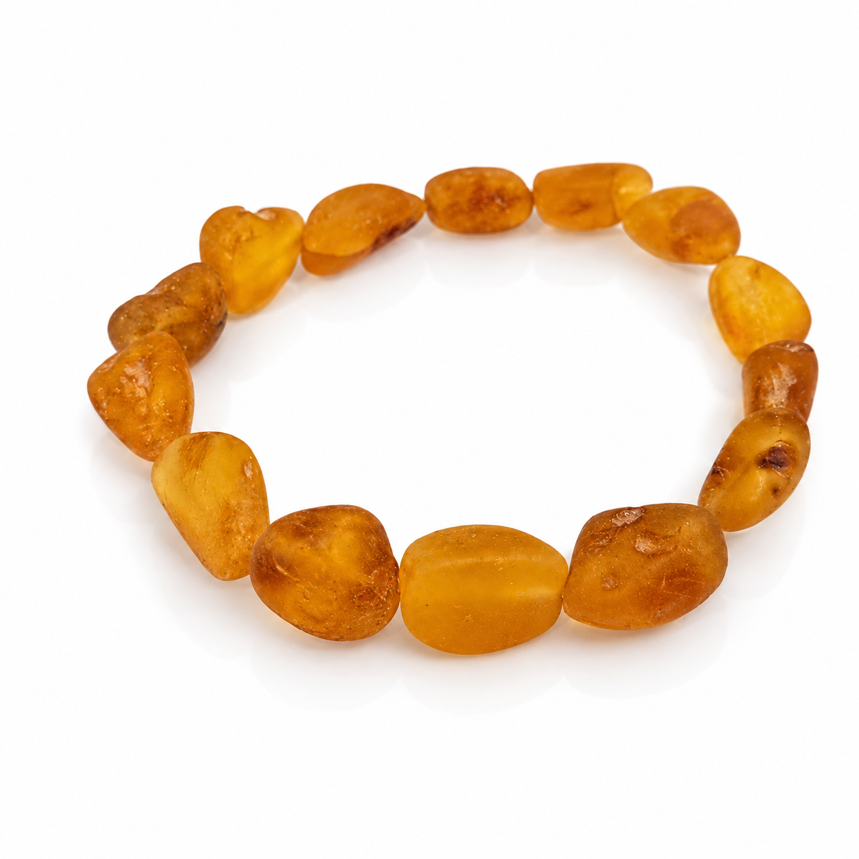 Genuine Natural Raw Baltic Amber Irregular 10-18 mm Nuggets Cabochons Luxurious Bracelet - JBT003