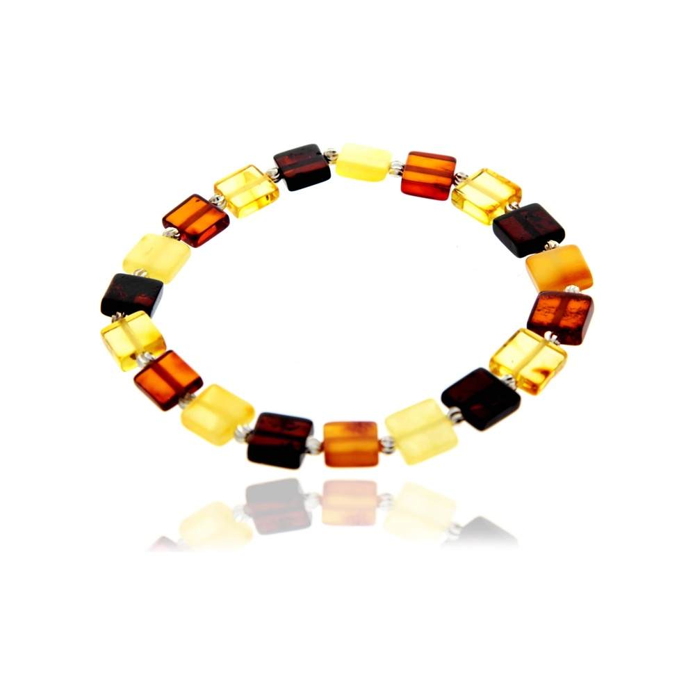 Genuine Baltic Amber Square Shaped Luxurious Bracelet - BRSQ9