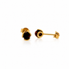 Gold Plated over 925 Sterling Silver & Genuine Baltic Amber Ball Studs Earrings - 5966G