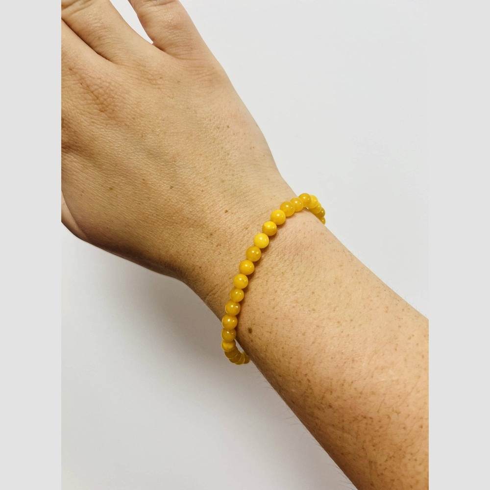 Genuine Baltic Amber Elastic Bracelet for Women - Perfect balls 7-7 mm - BT0171