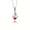 925 Sterling Silver & Genuine Baltic Amber Tiny Anchor Pendant - 604