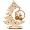 Wooden Christmas Tree Decoration with Angel & Natural Baltic Amber – LSUV6