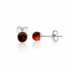 925 Sterling Silver & Genuine Baltic Amber Classic Studs Earrings - AE31C