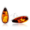 925 Sterling Silver & Baltic Amber Classic Teardrop Studs Earrings - G030S