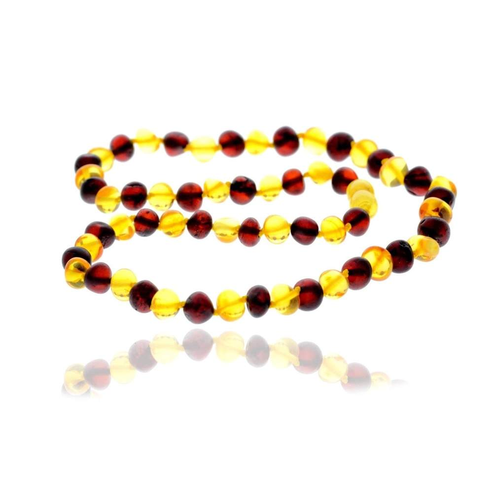 Genuine Baltic Amber Polished Baroque 8-10 mm Beaded Necklace in various colours & sizes. All beads knotted in between.