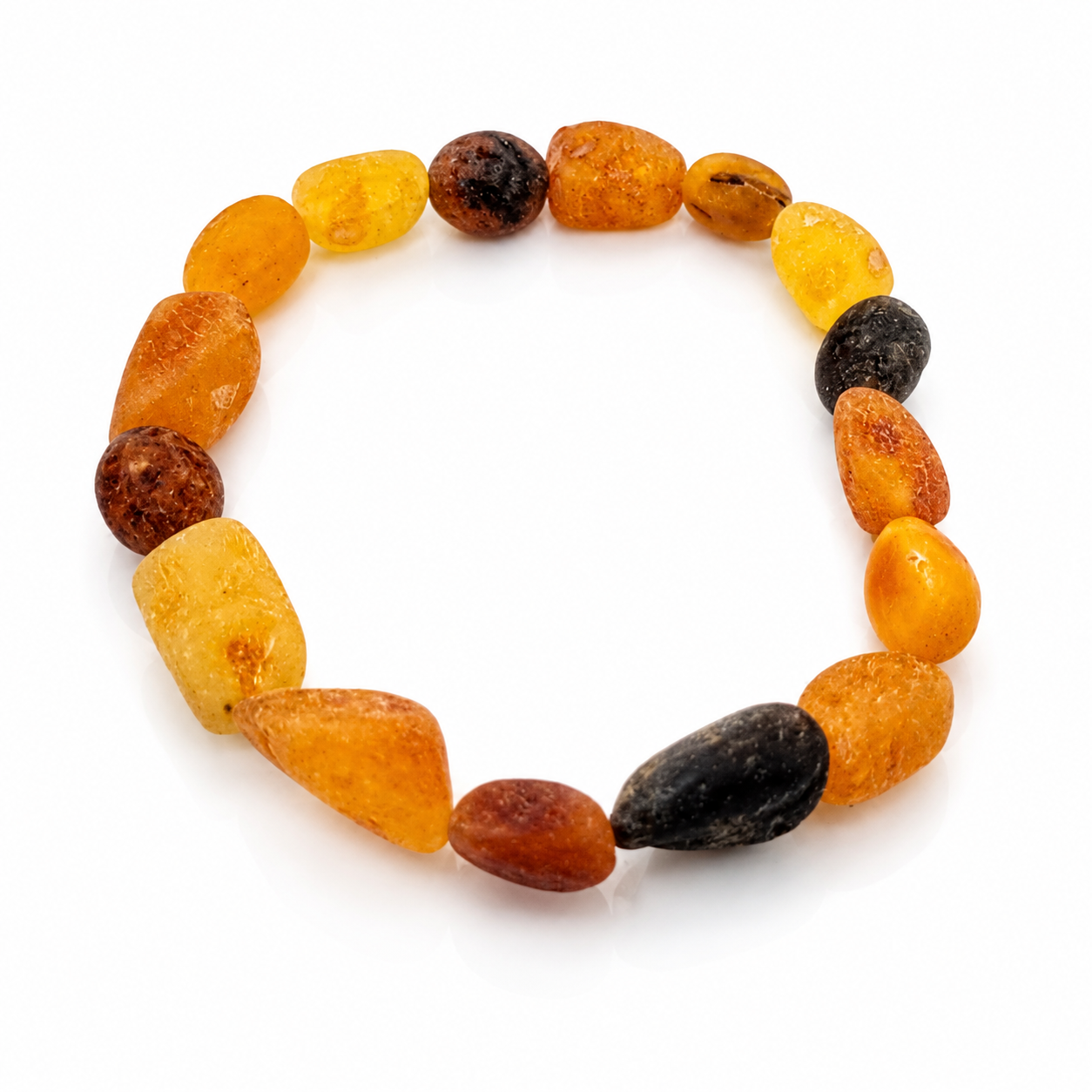 Genuine Natural Raw Baltic Amber Irregular 10-18 mm Nuggets Cabochons Luxurious Bracelet - JBT003