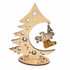Wooden Christmas Tree Decoration with Angel & Natural Baltic Amber – LSUV1