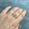 925 Sterling Silver & Genuine Baltic Amber Modern Designer Ring - GL484