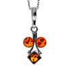 Load image into Gallery viewer, 925 Sterling Silver &amp; Genuine Baltic Amber Classic Trio Pendant  1816