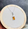 925 Sterling Silver & Genuine Baltic Amber Classic Drop Pendant  1953