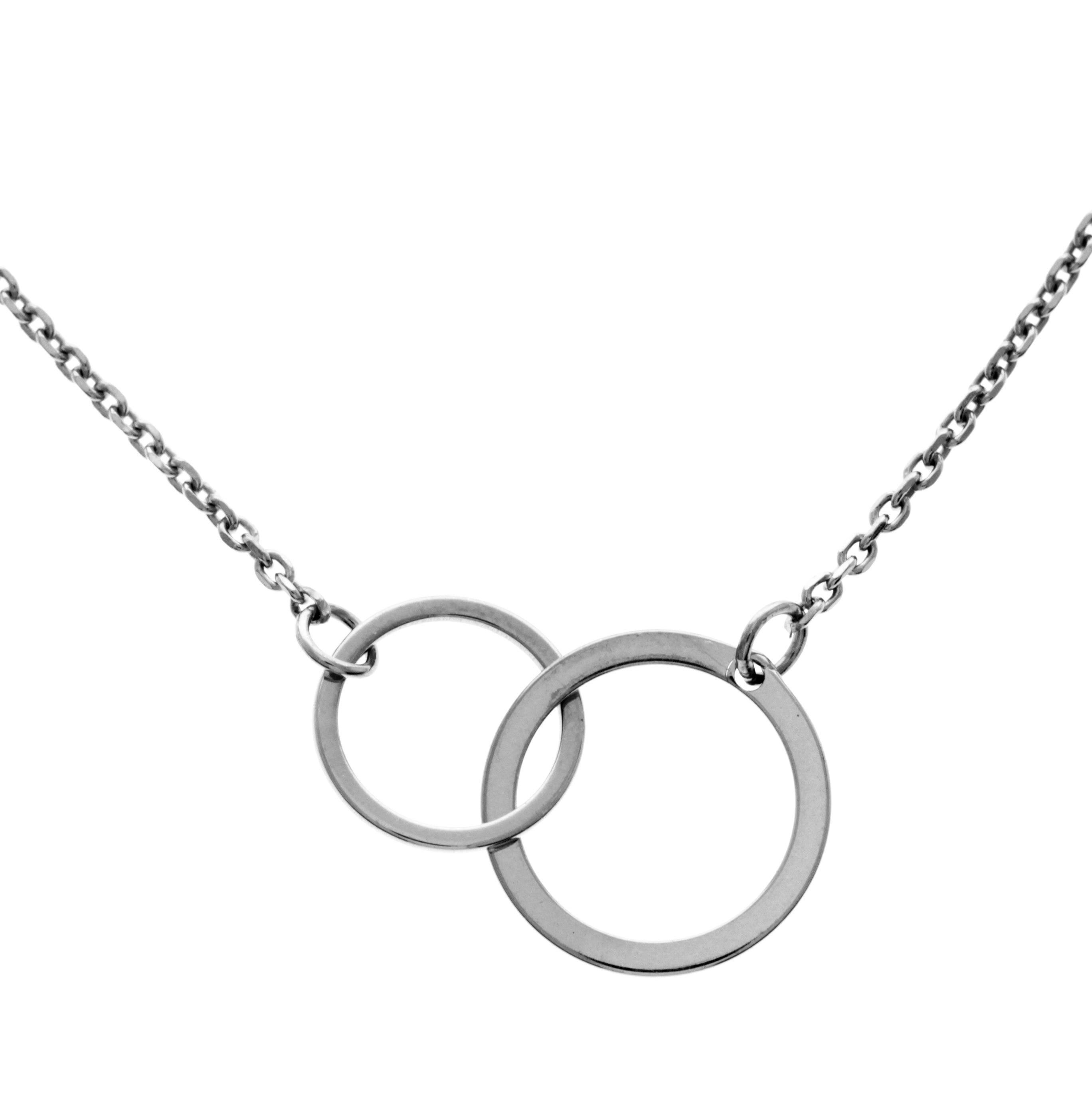 925 Sterling Silver Plain Rhodium Plated Karma Necklace - PL-3334-N