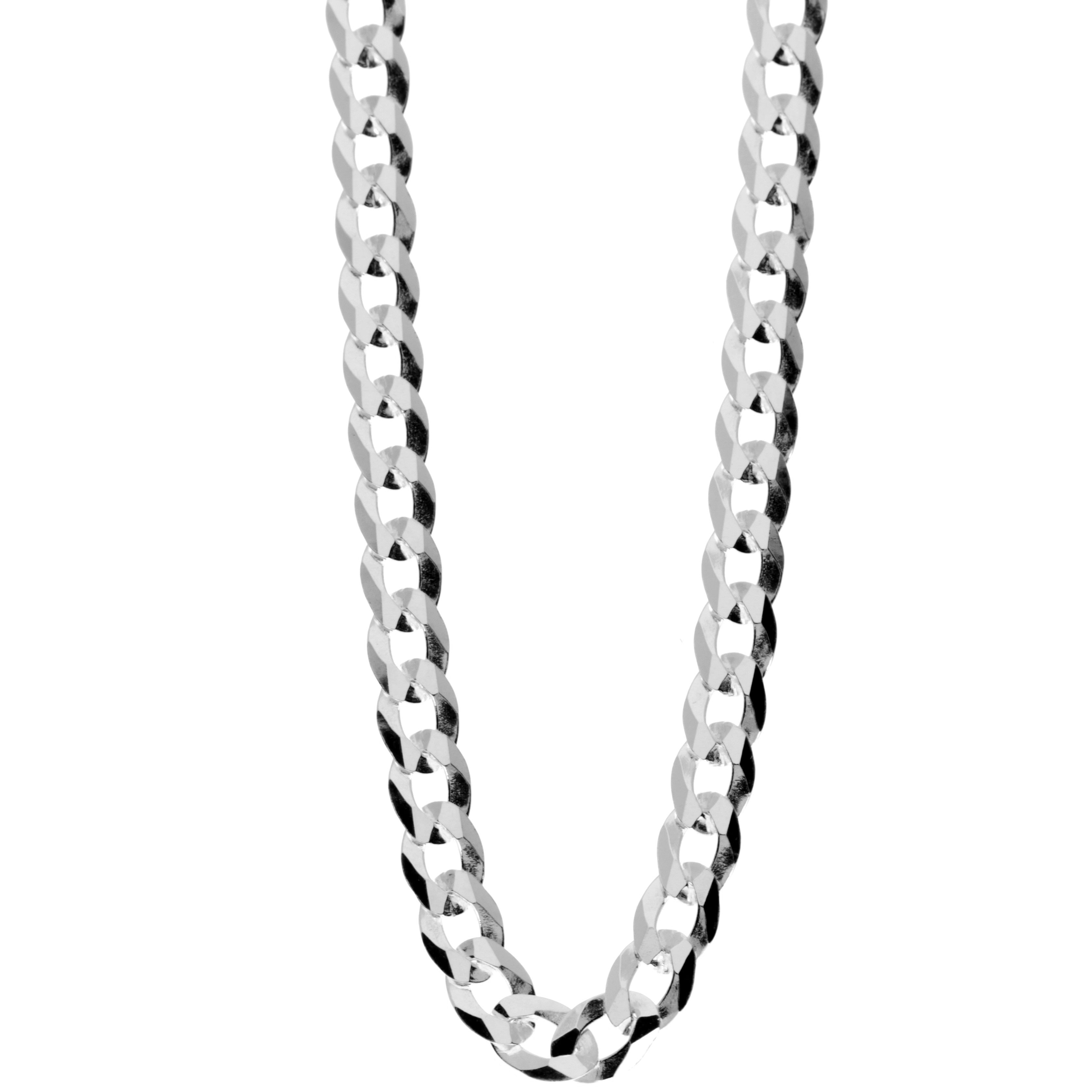 Made in Italy - 925 Sterling Silver 4mm Thick Curbs Chain - PD-IT-100-N